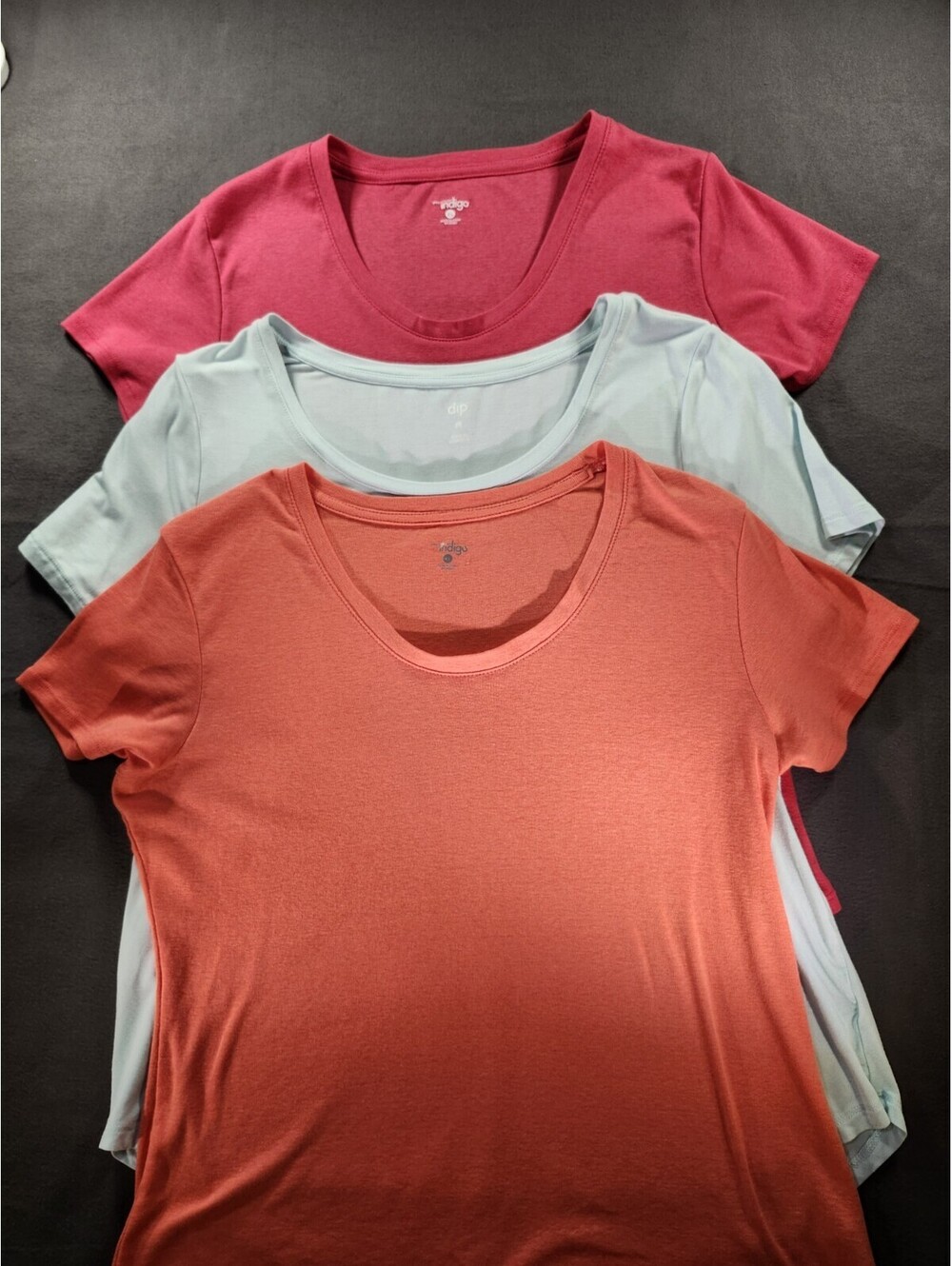 Indigo/dip Women’s 3-pack XL Scoop Neck T-Shirt Super Soft Sleepwear/Active 072